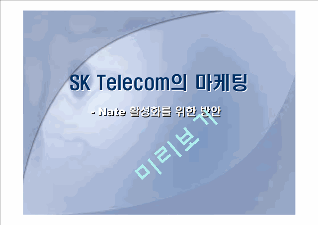 SKTelecom의마케팅Nate활성화를위한방안   (1 )