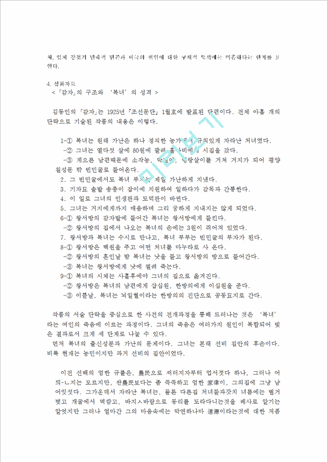 김동인의 감자   (3 페이지)