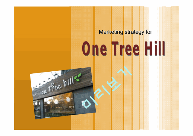 신촌 원트리힐(one tree hill)마케팅분석영문레포트   (1 )