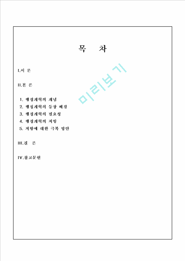 행정개혁                                             (1 페이지)